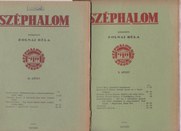 Zolnai Bla (szerk.) - Szphalom X-XI.ktet