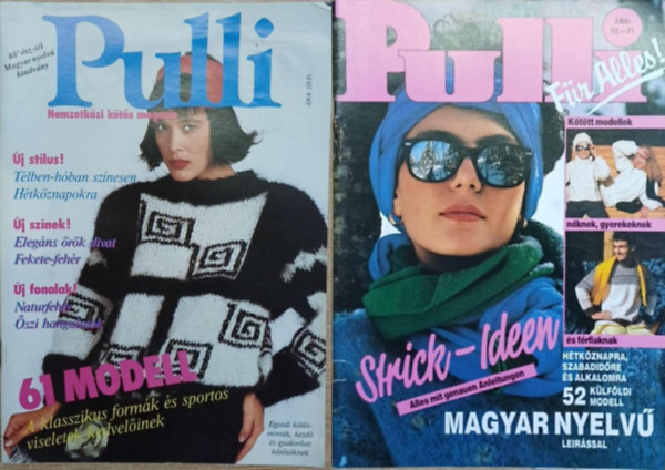 2 db Pulli kézimunka magazin: 88' ősz-tél - Pulli Für Alles! (magyar nyelvű leírással)