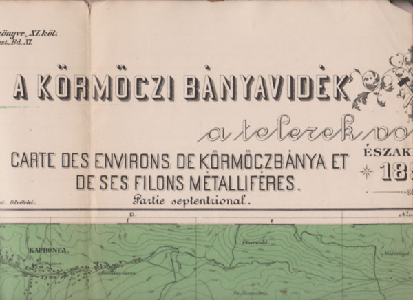 Gesell Sándor - A körmöczi bányavidék földtani térképe (a telerek vonulataival) Északi rész (1895)