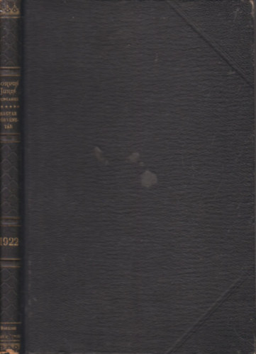 Trfy Gyula dr. (szerk.) - 1922. vi trvnycikkek (Magyar Trvnytr - Corpus Juris Hungarici)