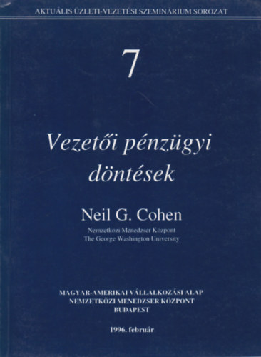 Neil G. Cohen - Vezet�i p�nz�gyi d�nt�sek