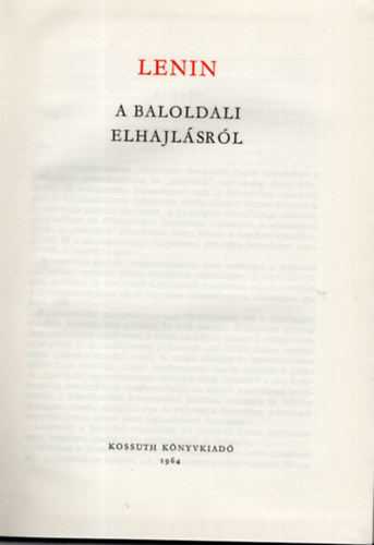Lenin a baloldali elhajl�sr�l