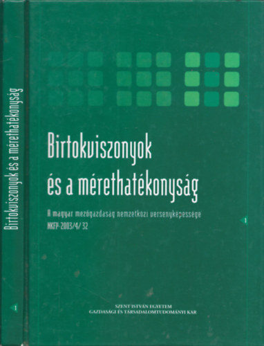 Szűcs István - Birtokviszonyok és a mérethatékonyság