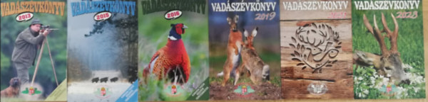 6 db Vadászévkönyv ( 2013 ,2015 , 2016 , 2019 , 2021 , 2023 )