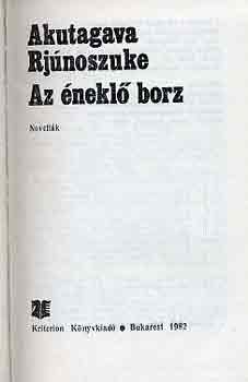 Akutagava Rj�noszuke - Az �nekl� borz