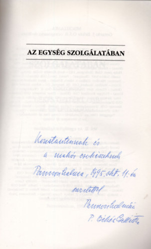 Somorjai dm OSB (szerk.) - Az egysg szolglatban (Ksznt Bks Gellrt OSB 80. szletsnapjra) II. ktet