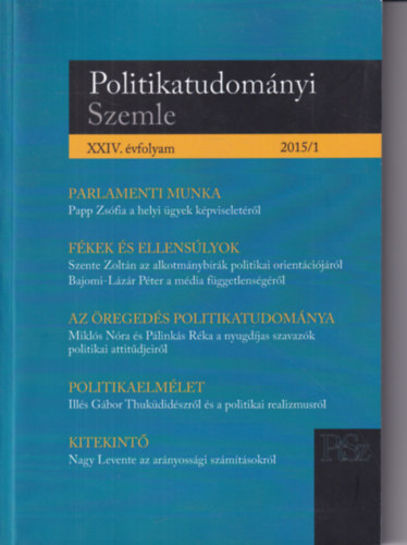 Boda Zsolt (szerk.) - Politikatudományi szemle 2015/1