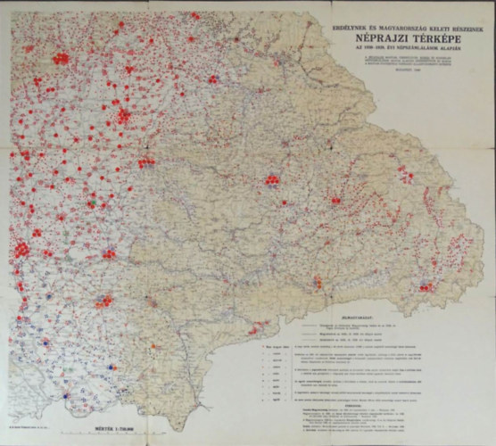 Erdlynek s Magyarorszg keleti rszeinek nprajzi trkpe az 1930-1939. vi npszmllsok alapjn