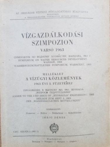 Ihrig Dnes (szerk.) - Vzgazdlkodsi szimpozion Vars 1963