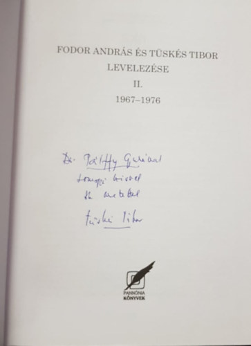 Fodor András és Tüskés Tibor levelezése II. 1967-1976