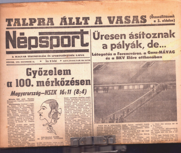 Szab Bla (fszerk.) - Npsport XXVI. vf. 1970. 290-305. szmok mappban