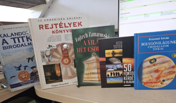 Krasznai Istvn, Keith Suter, Vojtech Zamarovsky - 5db ismeretterjeszt ktet, KNYVMENT AJNLAT: Bolygvilgunk csodlatos titkai+ 50 fontos krds a vilgrl+ A vilg ht csodja+ Rejtlyek knyve+ Kalandozsok a titkok birodalmban