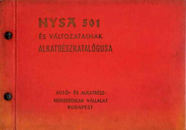 NYSA 501 és változatainak alkatrészkatalógusa