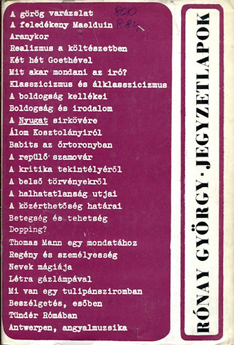 Rónay György - Jegyzetlapok