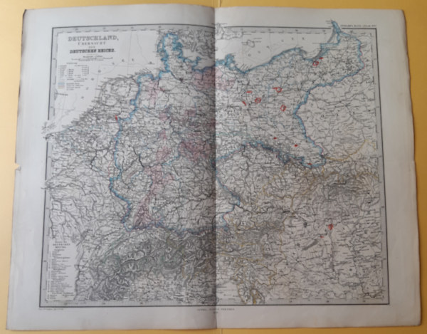 Deutscheland, übersicht des Deutschen Reichs Stieler's Hand-Atlas No. 17. /Térkép/