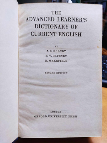 Hornby-Gatenby-Wakefield - The advanced learner's dictionary of current english (second edition)