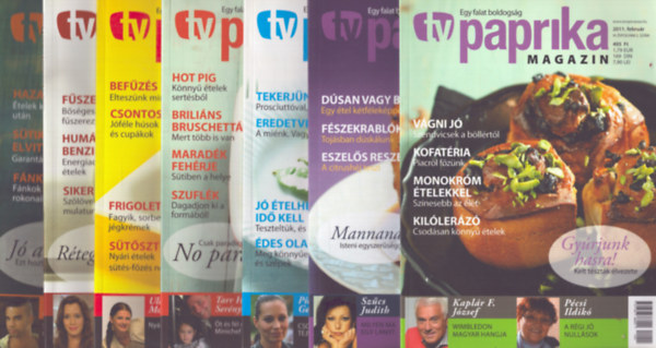 Zsigmond Gbor (fszerk.) - 7 db Tv paprika magazin: 2011. februr, mrcius, mjus, jnius, augusztus, oktber, november