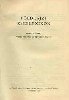 Kocs Ferenc-Petres Lszl - Fldrajzi zseblexikon
