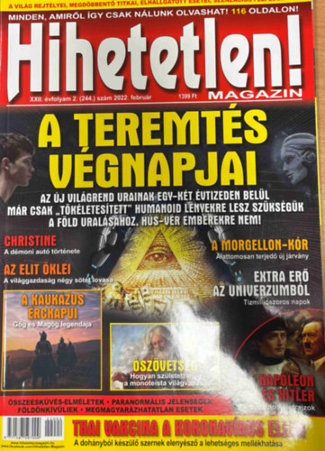 Hihetetlen magazin XXII. évfolyam 2. (244.) szám 2022. február