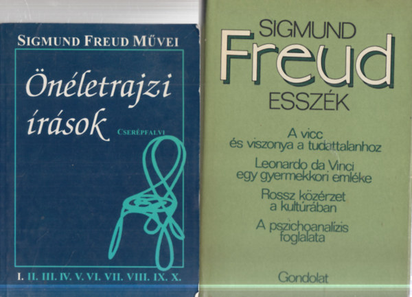 Sigmund Freud - 2 db. pszichol�gia (�n�letrajzi �r�sok + Essz�k)