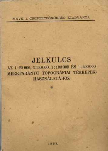 MNVK 1. Csoportfnksg - Jelkulcs az 1:25000, 1:50000, 1:100000, 1:200000 mretarny topogrfiai trkpek hasznlathoz