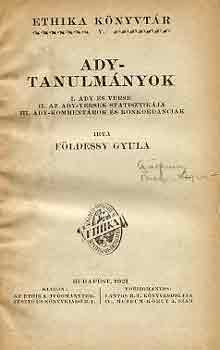 Földessy Gyula - Ady-tanulmányok