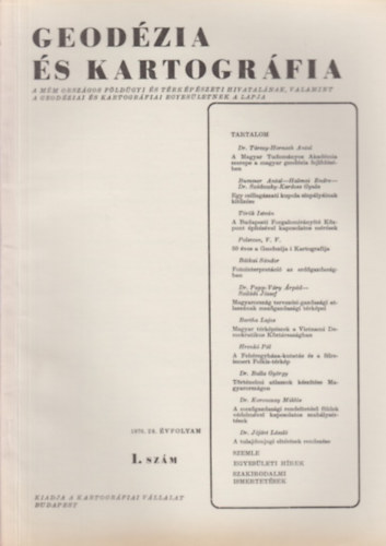 Dr. Jo Istvn (szerk.) - Geodzia s Kartogrfia 1976/1. szm
