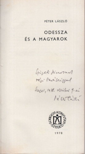 P�ter L�szl� - Odessza �s a magyarok -Dedik�lt