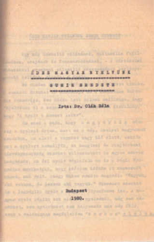 Dr. Olh Bla - des magyar nyelvnk (gpelt kiads)