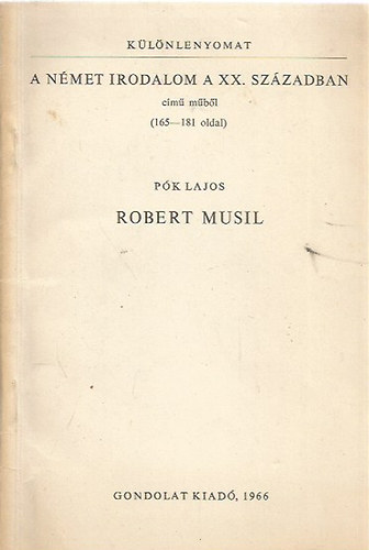Pók Lajos - Robert Musil (különlenyomat)