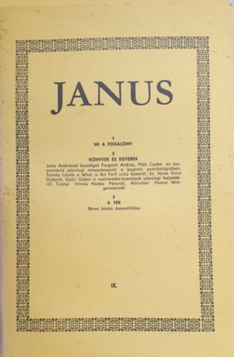 Hornyi zsb (szerk.) - Janus IX. - A fogalomrl