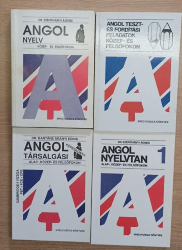 Dr. Szentiványi Ágnes, Dr. Bartáné Aranyi Edina - 4 db angol nyelvkönyv: Angol nyelvtan alap-, közép- és felsőfokon 1. - Angol társalgási képesköyv alap-, közép- és felsőfokon - Angol teszt- és fordítási feladatok közép- és felsőfokon - Angol nyelv közép- és felsőfokon
