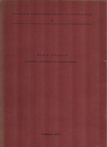 Bura Lszl - Szatmri szlsok s kzmondsok