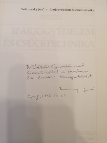 Bobrovszky Jen - Iparjogvdelem s cscstechnika