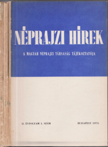 Kecskés Péter (Szerk.) - Néprajzi Hírek 1973/1-6. (Teljes évfolyam, lapszámonként)