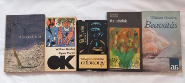 William Golding - William Golding regényei 5db könyv.: A torony+Ripacs Martin+A legyek ura+Az utódok +Beavatás