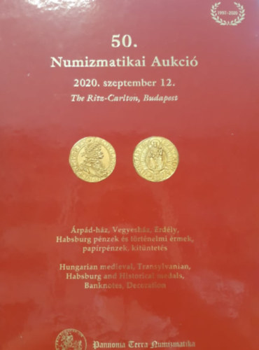50. Numizmatikai Aukci� 2020. szeptember 12.