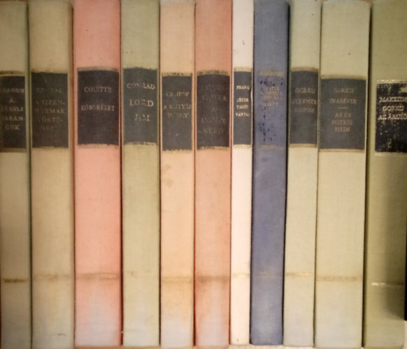 Louis Aragon, Honor de Balzac, Colette, Joseph Conrad, Anton Csehov, Lion Feuchtwanger, Leonhard Frank, Graham Greene, Makszim Gorkij, Thomas Hardy, Ernest Hemingway, Aldous Huxley, Nikosz Kazantzak - 35 db. ktet a Vilgirodalom remekei sorozatbl