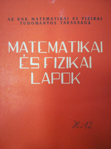 Matematikai és fizikai lapok 10. 1961 október