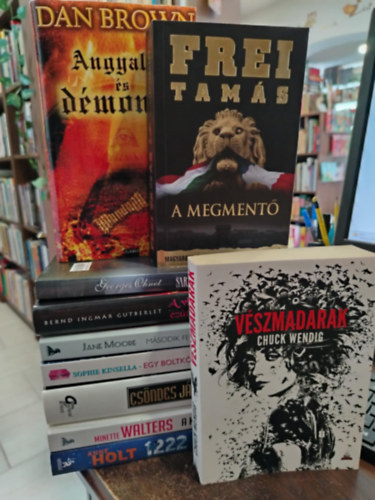 Dan Brown, Frei Tams, Chuck Wendig, Anne Holt - KNYVMENT AJNLAT, 10 DB. Szrakoztat irodalom. Angyalok s dmonok+A megment+Vszmadarak+Sarah+A vilgvge ezttal elmarad+Msodik felesgek klubja+Egy boltkros naplja+Csndes jtszma+A kamleon rnyka+1222