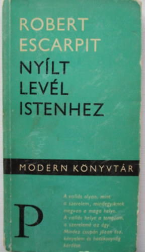 Robert Escarpit - Nylt levl Istenhez