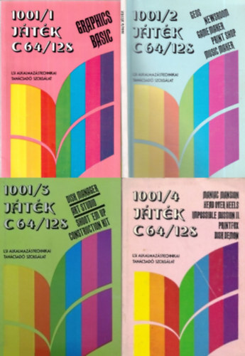 4 db 1001 jtk C64/128 ktet: 1001/1 - 1001/2 - 1001/3 - 1001/4 jtk C64/128