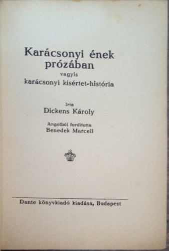 Dickens, Charles - Karácsonyi ének prózában, avagy karácsonyi kísértethistória