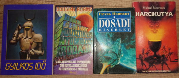 Michael Moorcock, Douglas Adams, Frank Herbert, Arthur C. Clarke, Philip K. Dick - 3 sci-fi s ajndkba egy kivl sci-fi antolgia: Harcikutya, Dirk Gently holisztikus nyomoz irodja, A Dosadi ksrlet + Gyilkos id