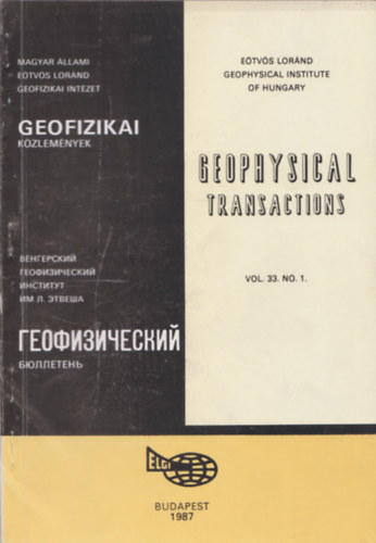 Müller Pál - Geofizikai Közlemények Vol. 33/1-4. (Teljes évfolyam, 3 kötetben)