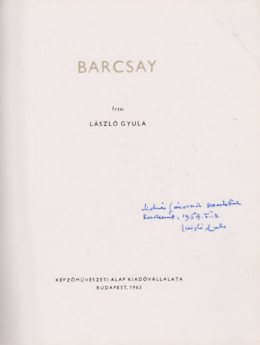 László Gyula - Barcsay (a művészet kiskönyvtára)
