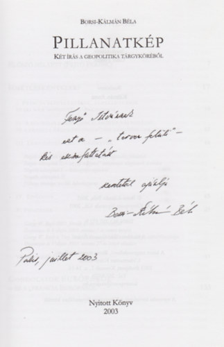 Borsi-Klmn Bla - Pillanatkp (Dediklt)