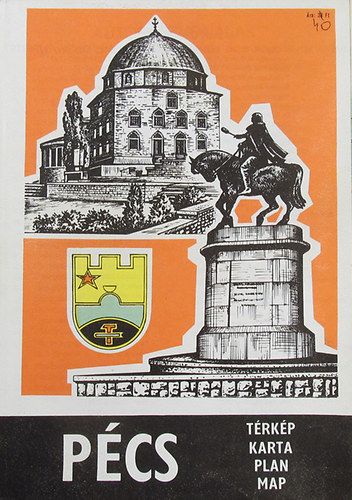 Pécs térkép / Karta / Plan / Map