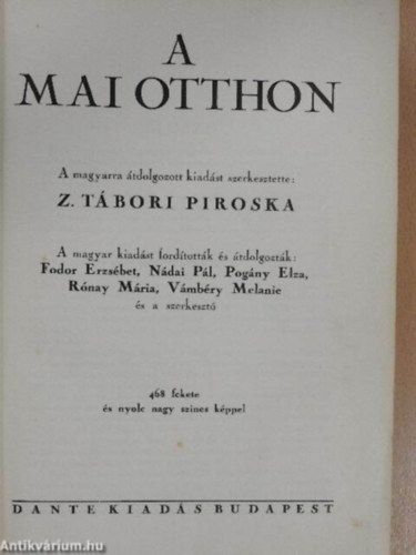 Z. T�bori Piroska (szerk.) - A mai otthon