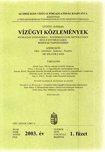 Vízügyi Közlemények 2003/1.